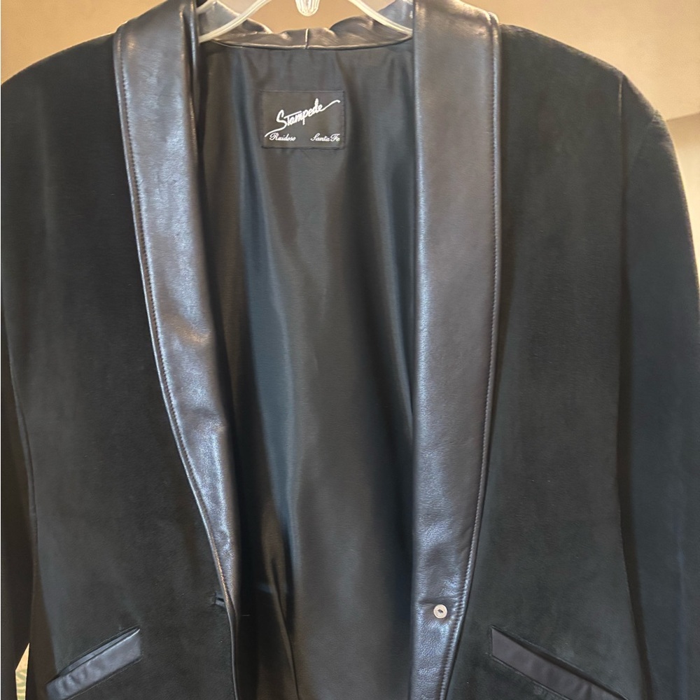 Stampede Women's Black Suede with Leather trim Jacket